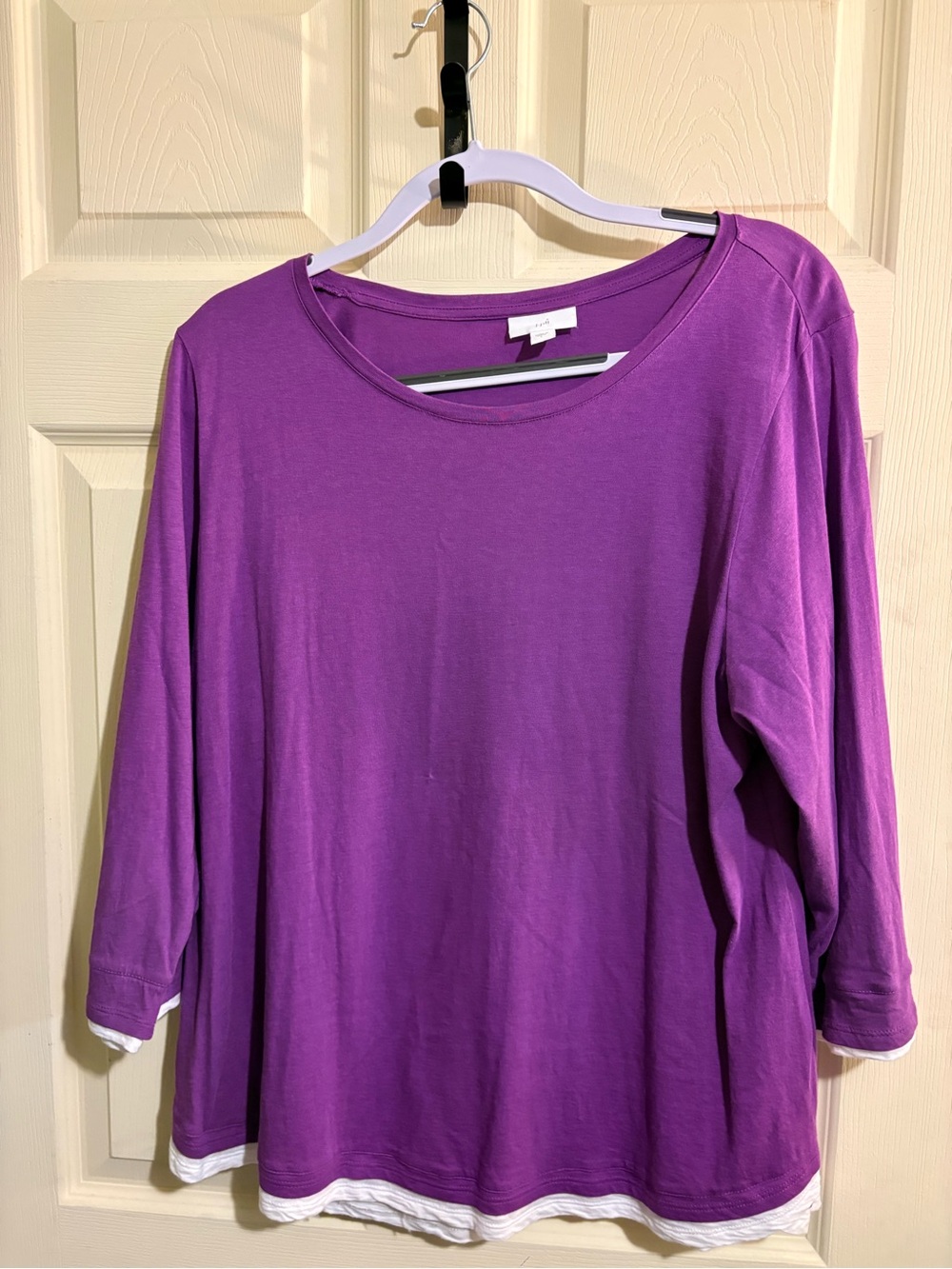 J.Jill Purple Layered Look Long Sleeve Top